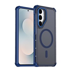 Dual Layer Electroplated Border Wireless Charging Case for Galaxy S26FE (BLUE) (Only Ground Shipping)