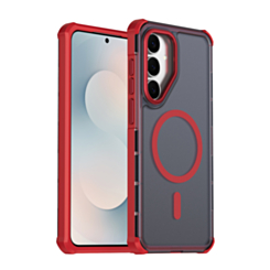 Dual Layer Electroplated Border Wireless Charging Case for Galaxy S26FE (RED) (Only Ground Shipping)