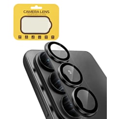 Metal Camera Lens Protector with Tempered Glass for Galaxy S26 Plus (Black)
