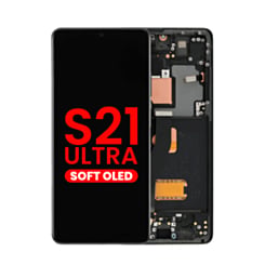 Stock up on the OLED Assembly with Frame for Galaxy S21 Ultra 5G G998 in Phantom Black, Aftermarket OLED.