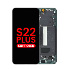 OLED Assembly with Frame for Galaxy S22 Plus (S906) (Phantom Black) (Aftermarket Plus Soft)