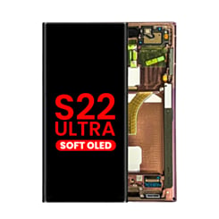 OLED Assembly with Frame for Galaxy S22 Ultra (S908) (Burgundy) (Aftermarket Plus Soft)