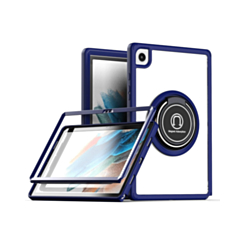 Hard PC Rear / Soft TPU Colorful Border Case with I-ring Holder - BLUE for Galaxy Tab A7 (T500 / T505) 2020 10.4" (Only Ground Shipping)