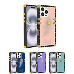 Peacock Feather Design Square Case for iPhone 16 Pro (Only Ground Shipping)