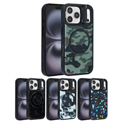 Camo Design Thin Magnetic Case with Camera Stand Kickstand for iPhone 17 Pro (Only Ground Shipping)