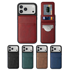 Leather Wallet Case with Kickstand for iPhone 17 Pro Max (Only Ground Shipping)