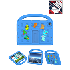Shockproof Handle Case with Charms (BLUE) for Galaxy Tab A9 Plus / Tab A11 Plus (Only Ground Shipping)
