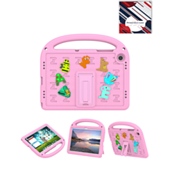 Shockproof Handle Case with Charms (PINK) for Galaxy Tab A9 Plus / Tab A11 Plus (Only Ground Shipping)