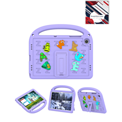 Shockproof Handle Case with Charms (PURPLE) for Galaxy Tab A9 Plus / Tab A11 Plus (Only Ground Shipping)