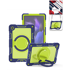 Multi-Functional Rugged Swivel Stand Case with Shoulder Strap (NAVY BLUE) for Galaxy Tab A9 Plus / Tab A11 Plus (Only Ground Shipping)