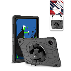 Rugged Tablet Case with Rotating Stand & Shoulder Strap (BLACK) for Galaxy Tab A9 Plus / Tab A11 Plus (Only Ground Shipping)