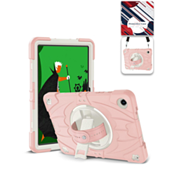 Rugged Tablet Case with Rotating Stand & Shoulder Strap (PINK) for Galaxy Tab A9 Plus / Tab A11 Plus (Only Ground Shipping)