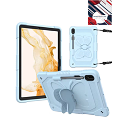 Protective Butterfly Stand Design Case - BABY BLUE for Galaxy Tab S9 / Tab S9 FE / Tab S10 FE / Tab S10 Lite (Only Ground Shipping)