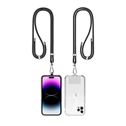 Mobile Phone Straps with Card Holder (2ft) - BLACK (Only Ground Shipping)