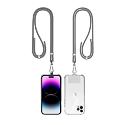 Mobile Phone Straps with Card Holder (2ft) - GRAY (Only Ground Shipping)