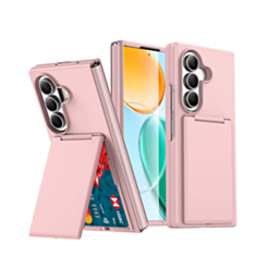 Protective Case with Built-In Card Holder (PINK) for Galaxy Z Fold 8 Ultra / Fold 7 (Only Ground Shipping)
