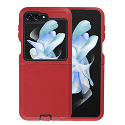 Heavy Duty Case for Galaxy Z Flip 6 / Z Flip 7 FE (RED & BLACK) (Only Ground Shipping)
