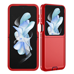 Heavy Duty Case for Galaxy Z Flip 8 (RED BLACK) (Only Ground Shipping)