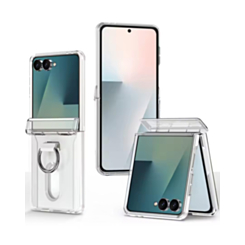 Shockproof PC Card Slot Case with Ring Holder (CLEAR) for Galaxy Z Flip 8 (Only Ground Shipping)