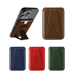 A Design Leather Magnetic Card Wallet Holder with Stand