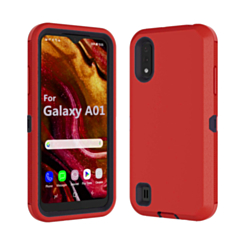 Heavy Duty Case for Galaxy A01 (RED & BLACK) (Only Ground Shipping)