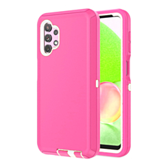 Heavy Duty Case for Galaxy A32 5G (HOT PINK & WHITE) (Only Ground Shipping)