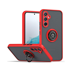 Galaxy A35 5G Hard PC Rear / Soft TPU Colorful Border Case with I-ring Holder - RED (Only Ground Shipping)