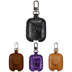 AirPods 1/2 ShockProof Carrying Leather Protective Case with Keychain