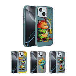 Animal Graffiti Design Wireless Charging Case for iPhone 15 Plus (Only Ground Shipping)