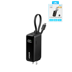 Anker Powercore Fusion Power Bank with Built-In USB-C Cable & Digital Display (5000 mAh / 30W) (BLACK) (Only Ground Shipping)
