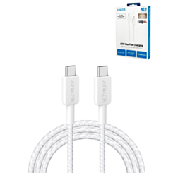 Anker 322 USB C-C Braided Charging Cable (WHITE) (10ft) (60W) (Only Ground Shipping)