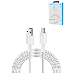 Anker 322 Braided USB A-C Braided Charging Cable (10ft) (WHITE) (Only Ground Shipping)