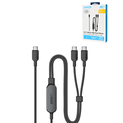 Anker Braided 2-in-1 USB C-C Charging Cable (4ft) (BLACK) (Only Ground Shipping)