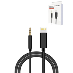 USB L-AUX Headphone Jack Cable (BLACK) (6ft) (Only Ground Shipping)