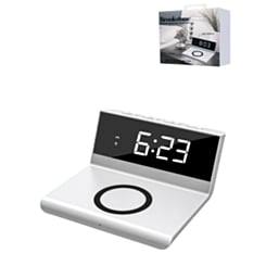 Brookstone Alarm Clock Wireless Charging (10W) (WHITE) (Only Ground Shipping)