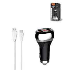 LDNIO C2 Dual USB-A Car Charger with USB A-C Charging Cable (3ft) (36W) (Only Ground Shipping)