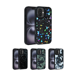 Camo Design Thin Magnetic Case with Camera Stand Kickstand for iPhone 16 (Only Ground Shipping)