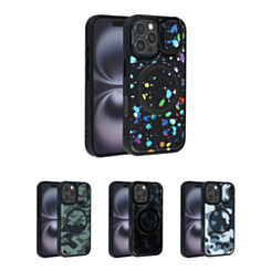 Camo Design Thin Magnetic Case with Camera Stand Kickstand for iPhone 16 Pro Max (Only Ground Shipping)