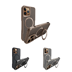 Carbon Fiber Magnetic Kickstand Case for iPhone 15 Pro Max (Only Ground Shipping)