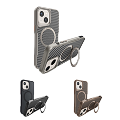 Carbon Fiber Magnetic Kickstand Case for iPhone 15 (Only Ground Shipping)