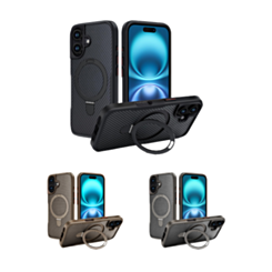 Carbon Fiber Magnetic Kickstand Case for iPhone 16 Plus (Only Ground Shipping)
