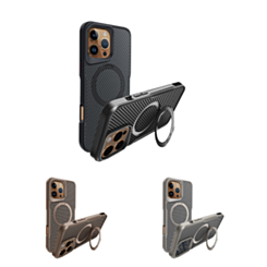 Carbon Fiber Magnetic Kickstand Case for iPhone 16 Pro Max (Only Ground Shipping)