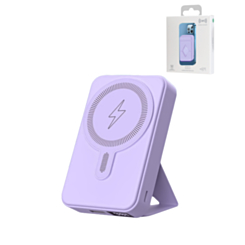 MagSafe Foldable Magnetic Power Bank (PURPLE) 15W Wireless / 20W PD Power Bank with USB-C (10000 mAh) (Only Ground Shipping)