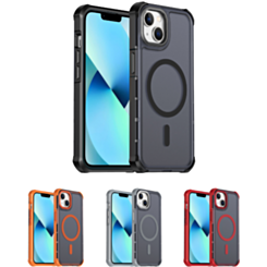 Dual Layer Electroplated Border Wireless Charging Case for iPhone 13 / 14 / 16e / 17e (Only Ground Shipping)