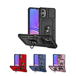 Dual Layers Hybrid Case with Metal Ring And Camera Protector for Galaxy A07 (Only Ground Shipping)
