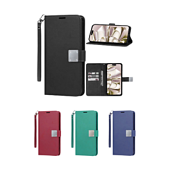 Elegant Leather Wallet Case with Wristlet Strap for Galaxy S25E (Only Ground Shipping)