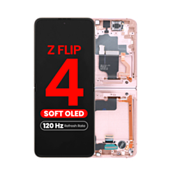 OLED Assembly with Frame for Galaxy Z Flip 4 F721 (PINK GOLD) (US & International) (Aftermarket Pro OLED / 120HZ)