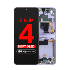OLED Assembly with Frame for Galaxy Z Flip 4 F721 (BORA PURPLE) (US & International) (Aftermarket Pro OLED / 120HZ)