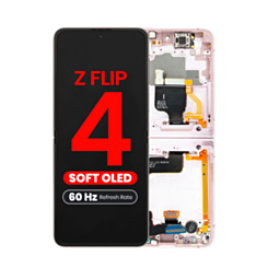 OLED Assembly with Frame for Galaxy Z Flip 4 F721 (PINK GOLD) (US & International) (Aftermarket OLED / 60HZ)