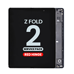 OLED Assembly with Frame for Galaxy Z Fold 2 F916U (MYSTIC BLACK w/ RED HINGE) (Service Pack)